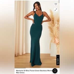NWOT Lulus Moments of Bliss Backless Maxi Dress